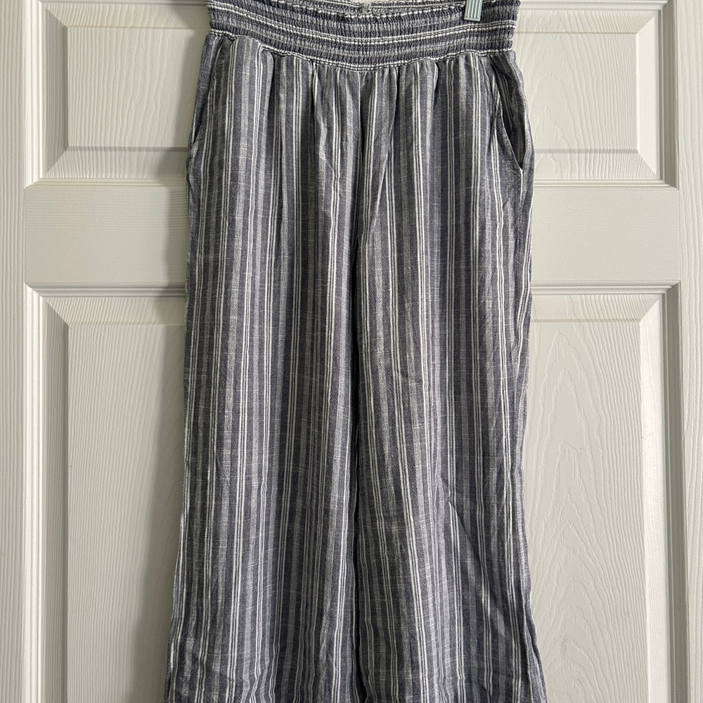Evereve striped linen/rayon pant